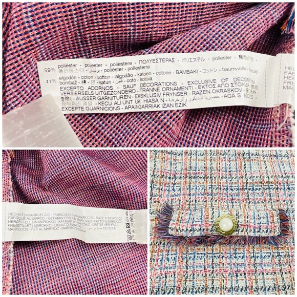 ZARA Trafaluc 'Sonia' Pink Tweed Mini Dress size L - Picture 3 of 15